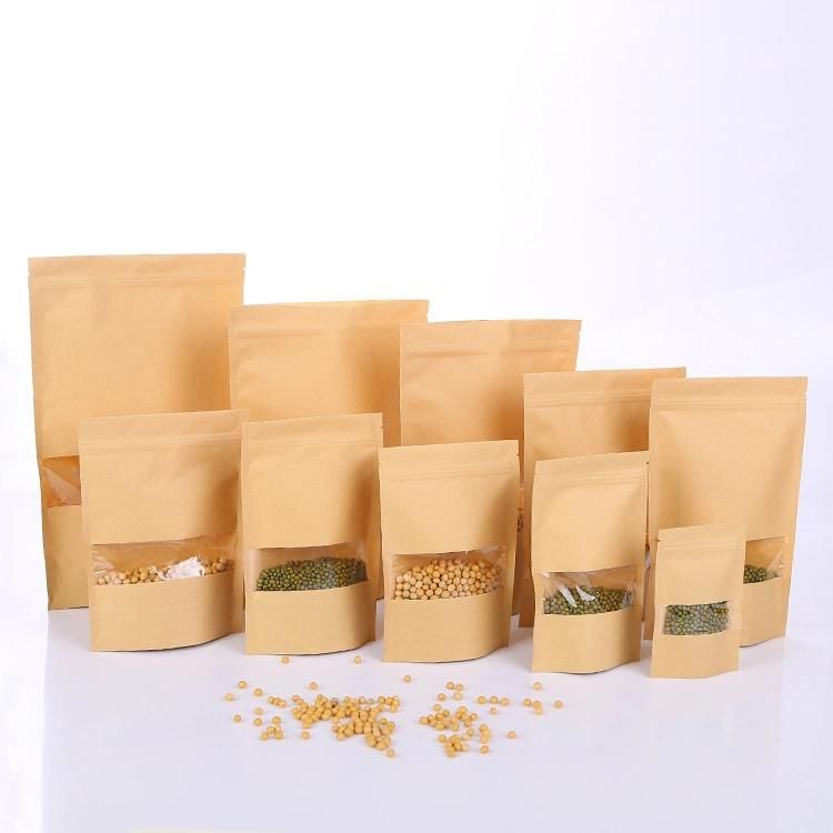 Kraft Paper Bag with Clear Window Tin Tie Food Bag