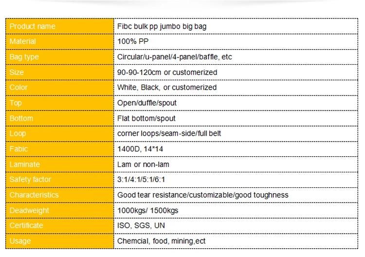 PP Sling Jumbo Bag for Starch Soybeans