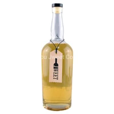 Wholesale Round Flint Glass Vodka Bottle Tequila Bottle