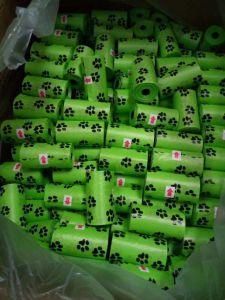 Eco-Friendlly Biodegradable Pet Poop Plastic Pack Pet Waste Bag Dog Cat Poop Bag with Handle Green Dog Poop Bags