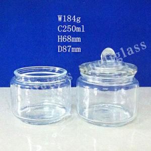 Glass Jar with Glass Cap/ Can Customize The Glass Jar