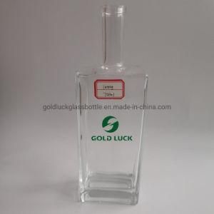 500ml/750ml Rectangle Clear Glass Bottle for Tequila/Vodka/Gin