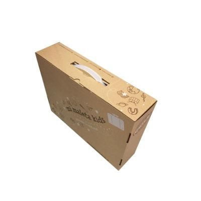 Factory Price Corrugated Cardboard Paper Box with Plastic Handle