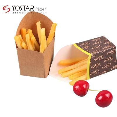 Customized Logo Printing French Fries Kraft Packaging Paper Box