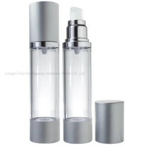China Luxury Cosmetic Packaging Factory 30ml Airless Pump Bottle Silver Airless Bottle for Lotion