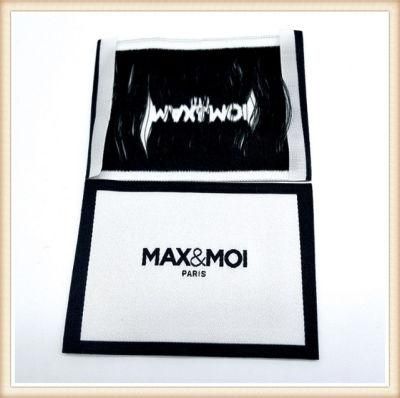 Machine Woven Company Logo Tags and Laser Cut Woven Wash Label Tags