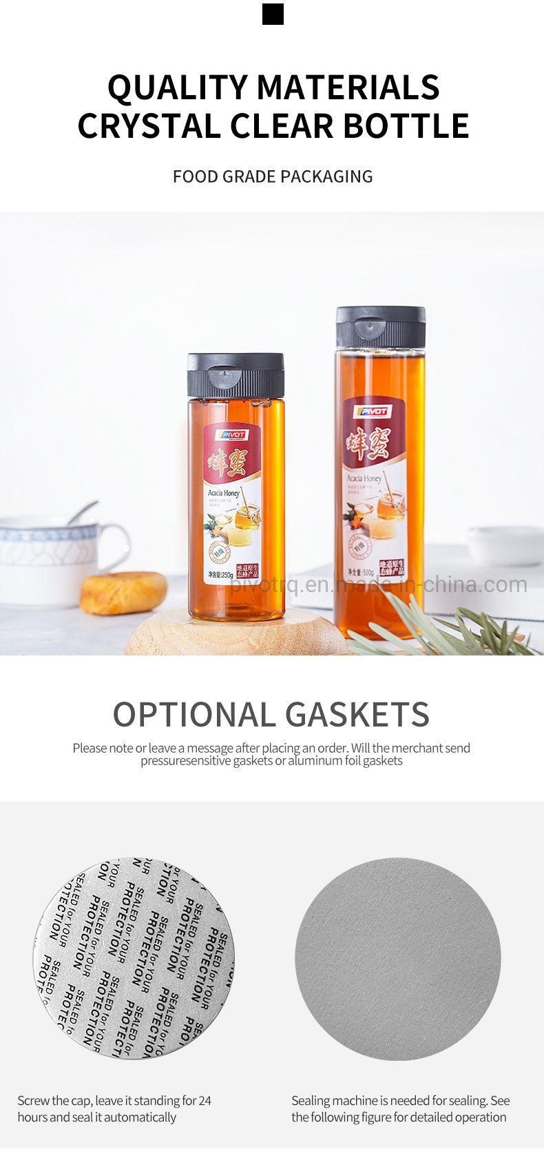 500g 340g Plastic Pet Honey Bottle with Silicone Valve Cap for Honey