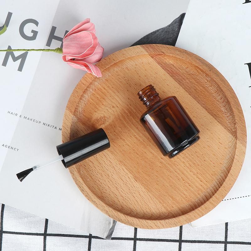 15ml Brown Glass Nail Polish Bottle Empty with a Lid Brush Empty Cosmetic Containers Nail Glass Bottles with Brush