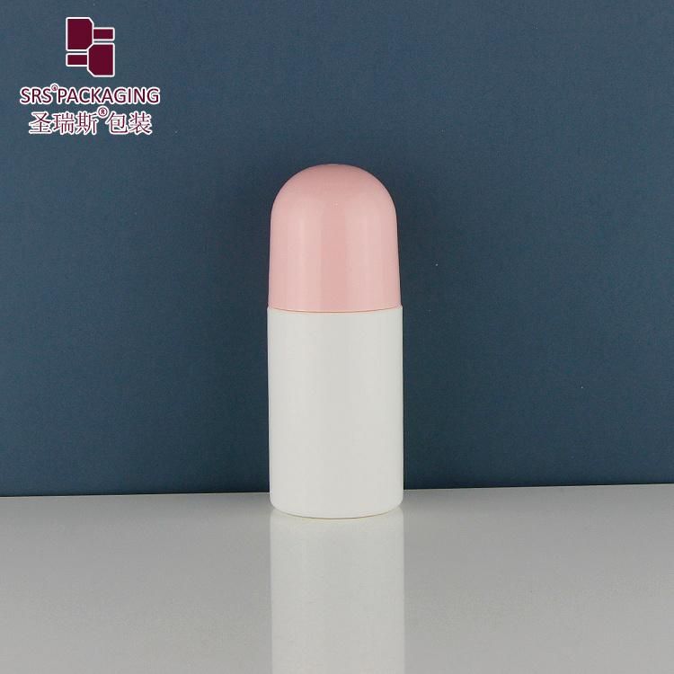 SRS Packaging Eco-friendly PCR New Product Cosmetic Pharmaceutical 50ml 60ml 90ml Deodorant Roll On Biodegradable Plastic Roller ball Bottle