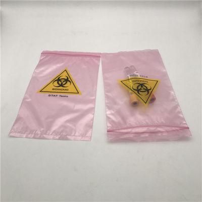 6X9 Double Pocket Zipper Eco-Friendly Plastic Liquid Bio Hazard Biohazard Medical PE Pathological Seal Laboratory Specimen Bag