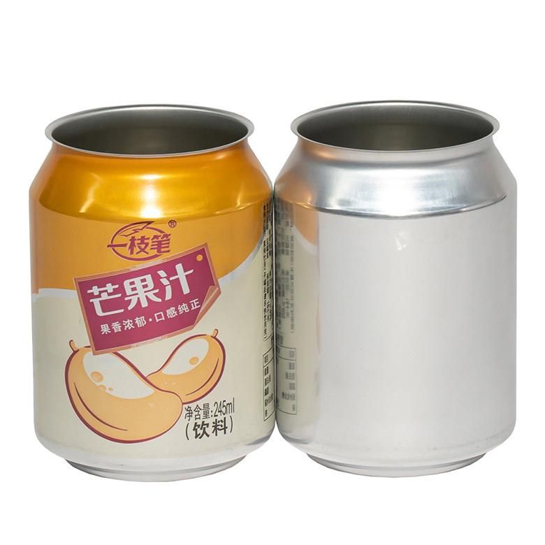 Standard 250ml Aluminum Beverage Cans with 202 Sot Can Ends