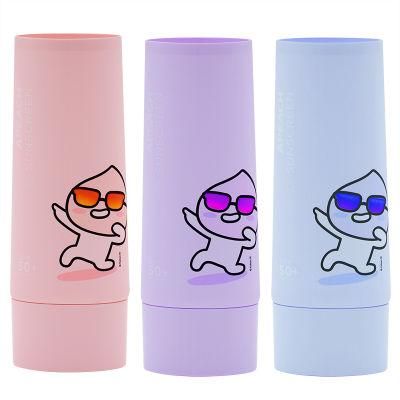 Soft Touch Flat Sun Cream Cosmetic Plastic Oval Tube Packaging