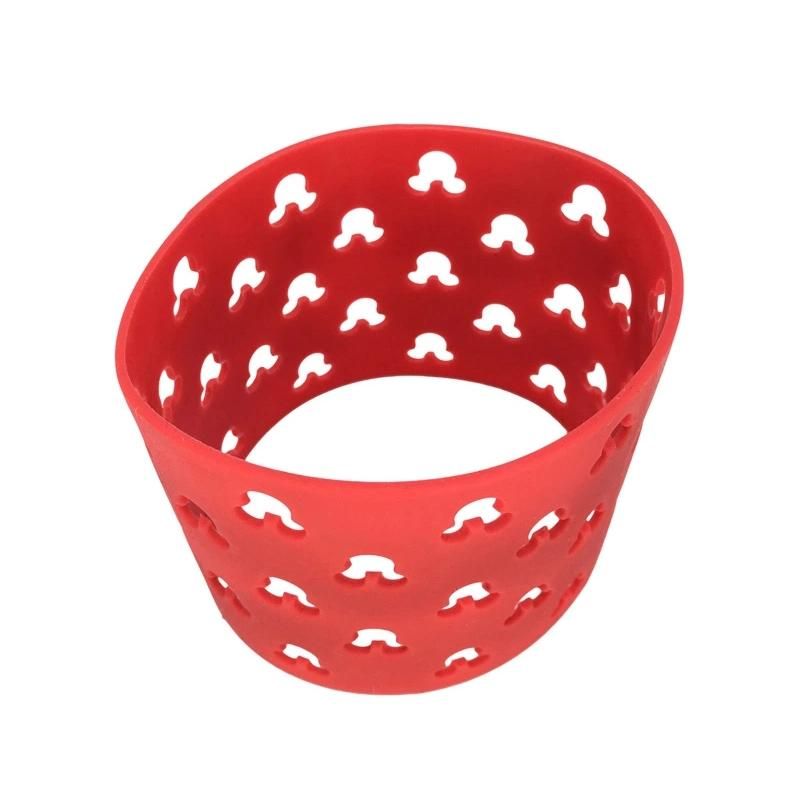 Portable Heat-Resistant Silicone Sleeve for Glass Cup Drink Tea Coffee Mug