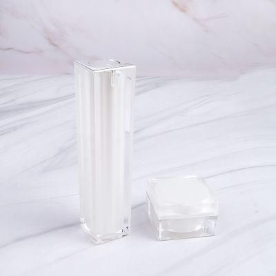 in Stock White Square 15ml 30ml 50ml 100ml Luxury Cosmetic Packaging Lotion Bottle Acrylique