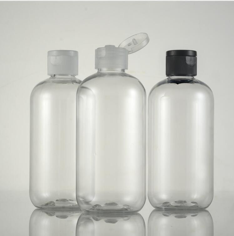 250ml Clear Plastic Bottle for Shampoo Shower Gel Refillable Cosmetic Packaging Bottle