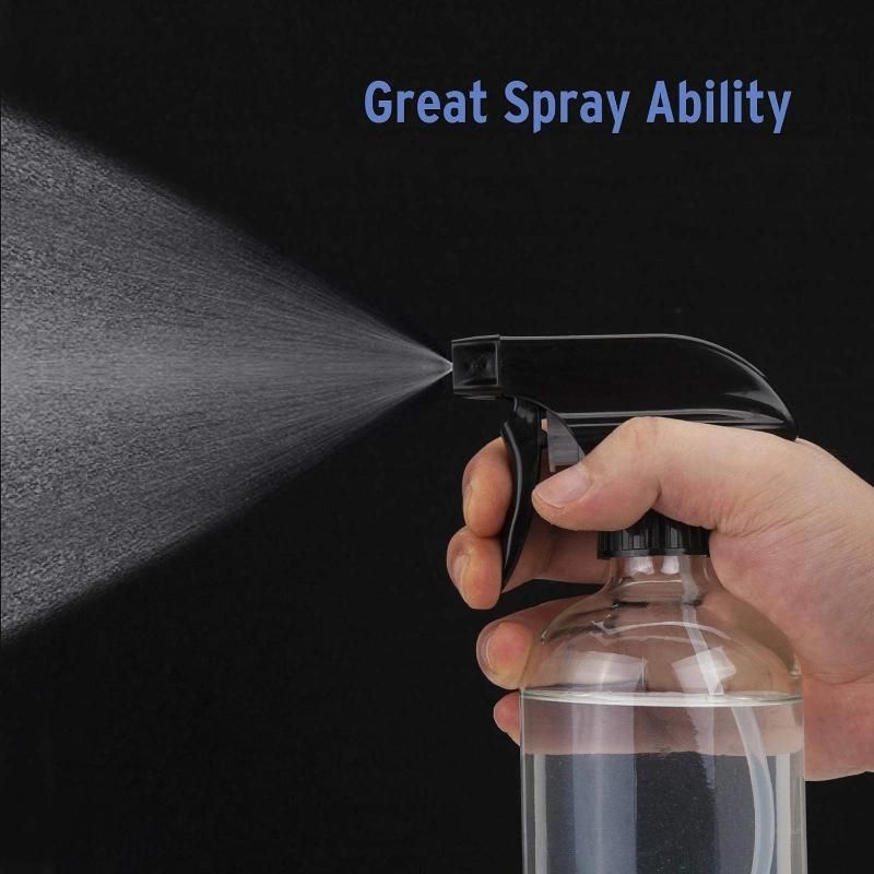 16oz 500ml Amber Boston Round Cleaning Hand Wash Glass Spray Bottle with Trigger Sprayer