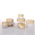 Bamboo Lid Eye Cream Face Cream Glass Bottle Face for Cosmetic Jar Frosted Glass Wood Eye Shadow Empty Matte Jars