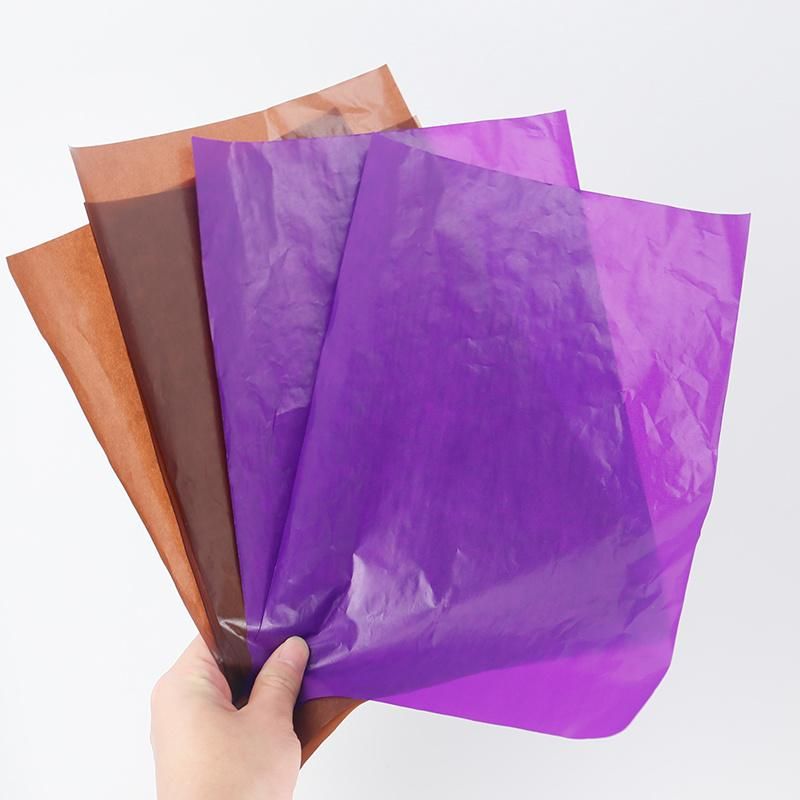 17GSM 50*50cm Purple Calendered Custom Wrapping Tissue Paper
