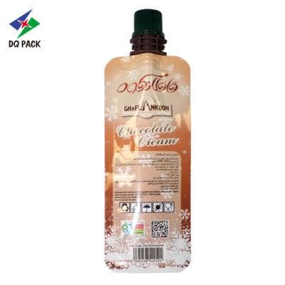 Dq Pack Custom Printed Spout Pouch Custom Logo Packaging Bag Wholesale 20 Grams Packaging Spout Pouch for Chocolate Cream Packaging