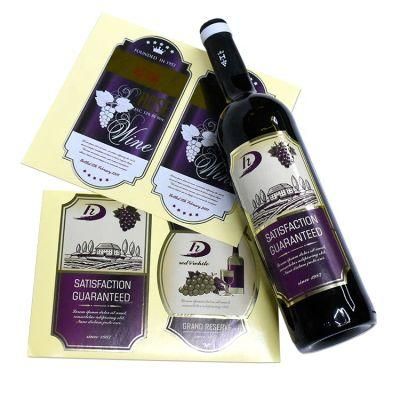 Wine Bottle Waterproof Adhesive Aluminum Label and Food Label