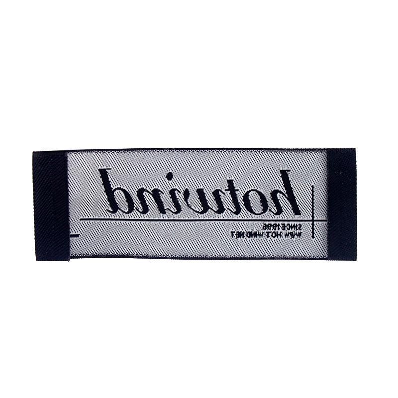 Customized Black End-Fold Woven Neck Label for Clothing