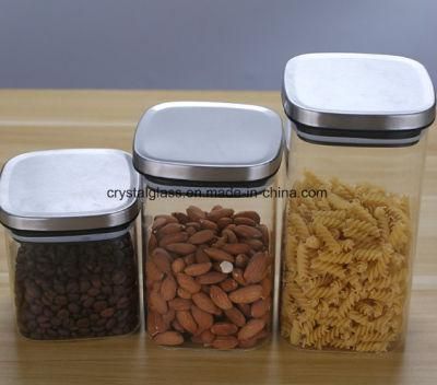 600ml 1000ml 1400ml High-Capacity Square Food Storage Jar