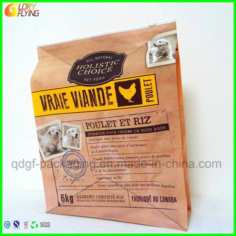 Plastic Pets Food Bag with Zipper for Packing 5kgs-15kgs Dog Foods/Food Packaging/Flat-Bottom Bags Manufacturer