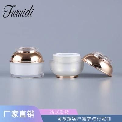 Customized Glossy Golden Silver Face Cream Cosmetic Acrylic 30g, 50g Jar