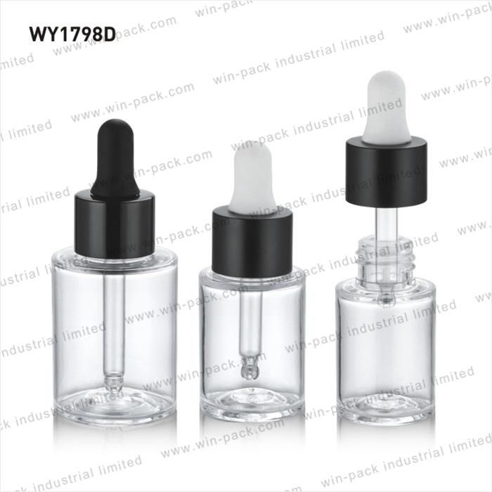 25ml 40ml Square Cosmetic Plastic Pipette Essential Oil Dropper Bottle with Black Dropper