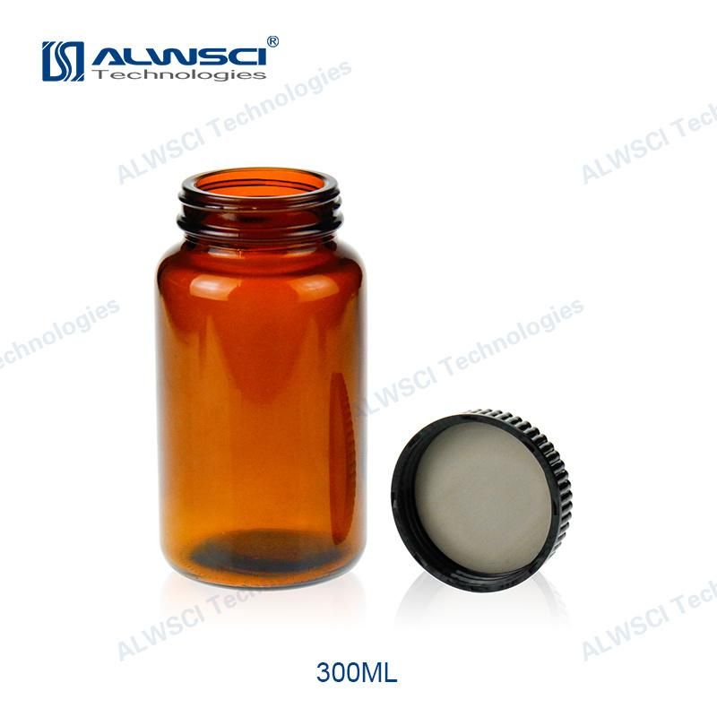 Alwsci Wide Mouth 300ml 53-400 Wide Mouth Amber Glass Bottle