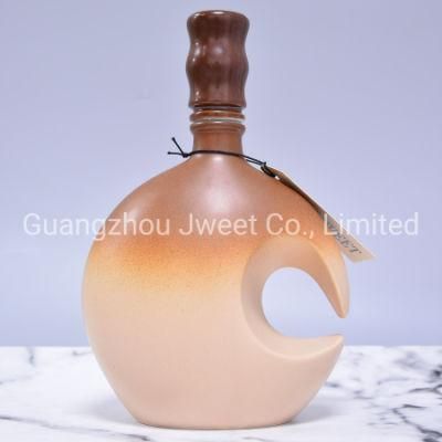 Custom Quality Clay Bottle 750ml Liquor Vodka Bottle Porcelain Bottle