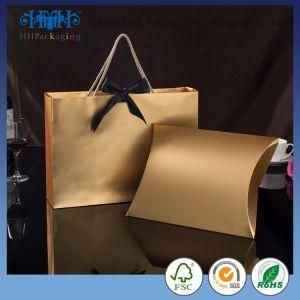 Small Lovely Fancy Recycled Printed Gift Packaging Promotional Paper Bag with Ribbon Bow Tie