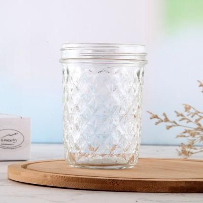 Diamond Shape Caviar Sauce Glass Jam Packing Jar