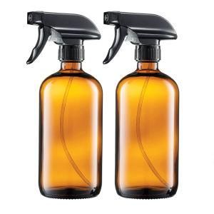 Amber Glass Spray Bottles with Black Trigger Refillable Container for Essential Oils Cleaning Products Alcohol