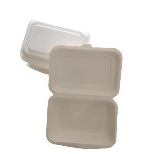Custom Logo Greaseproof Foldable Sugarcane Bagasse Pulp Packaging Box Wholesale
