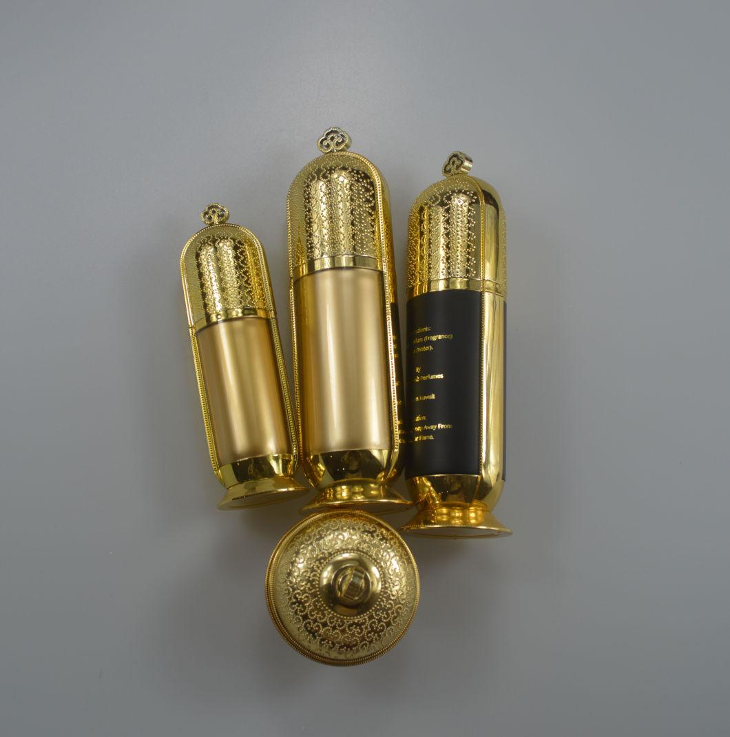 Gold Acrylic Lotion Bottle for Cosmetic Packaging