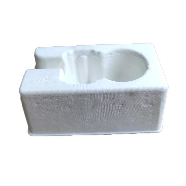 Dry Press White Color Sugarcane Material Recycled Paper Pulp Tray