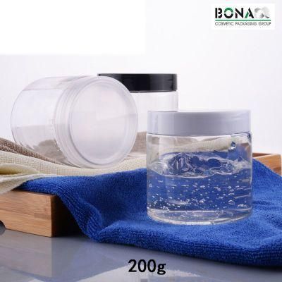 200ml Pet Clear Jar with Plastic Screw on Cap