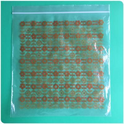 Transparent Custom Print LDPE Plastic Food Zipper Bag with Flower Design