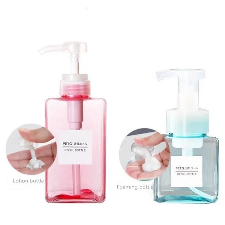 PETG Square-Shaped Foaming Bottle Hand Washing Bottle Pressed Bottle Cosmetic Plastic Bottle