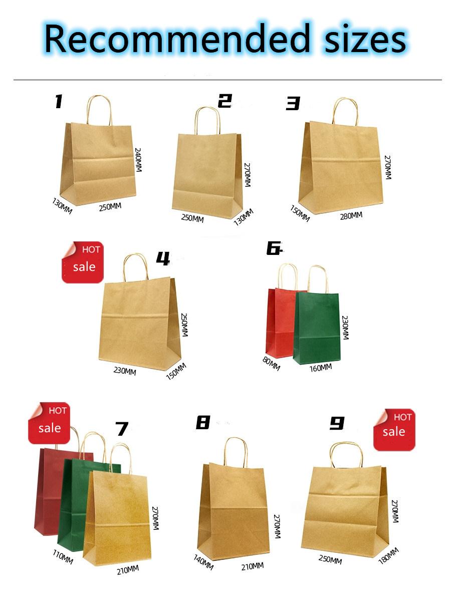 Cheap Packaging Big Kraft Paper Bags Custom Print Bags with Rope Handle