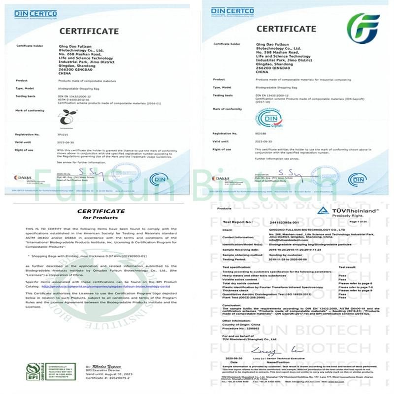 100% Fully Biodegradable Food Sealed Bag Packaging Freezer Compound Plastic Bag