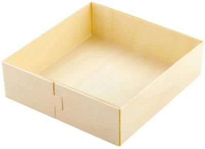 Disposable Foldable Bread Pastry Takeaway Food Container Catering Swiss Roll Wooden Cake Sushi Togo Bakery Packaging Box
