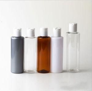 150ml 180ml Pet Plastic Flat Shoulder Cosmetic Shower Gel Press Cap Shampoo Bottle