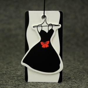 Custom Logo Gold Foil UV Printing Dress Black Cardboard Hang Tags, Hangtag for Garment