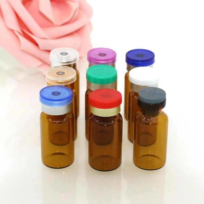 Medical 10 Ml Glass Vials for Injection with Rubber Stopper and Aluminum Cap, Pharmaceutical Glass Bottles Glass Tube USP Type 1