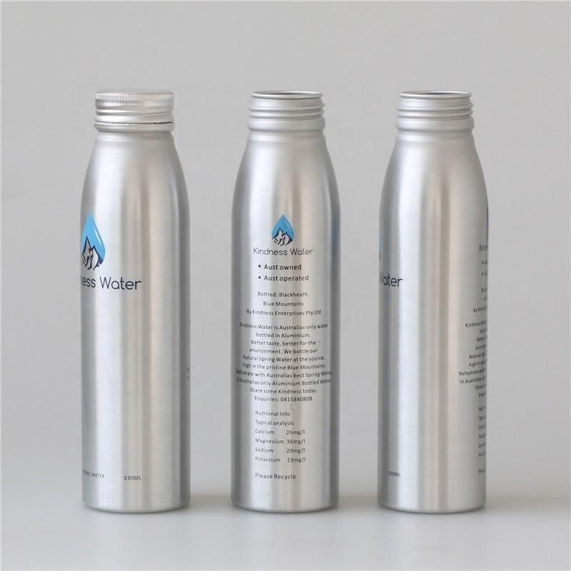 Recyclable Aluminum Mineral Water Bottle Packaging Design 12oz 16oz