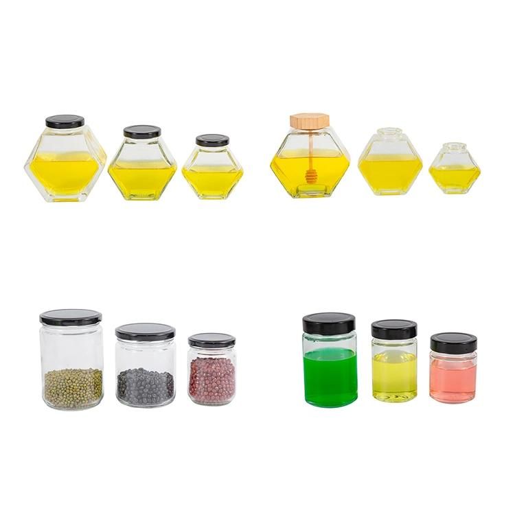 380ml 750ml Glass Bottle Glass Container for Honey 500g Bee Honey Glass Jar with Plastic Cap