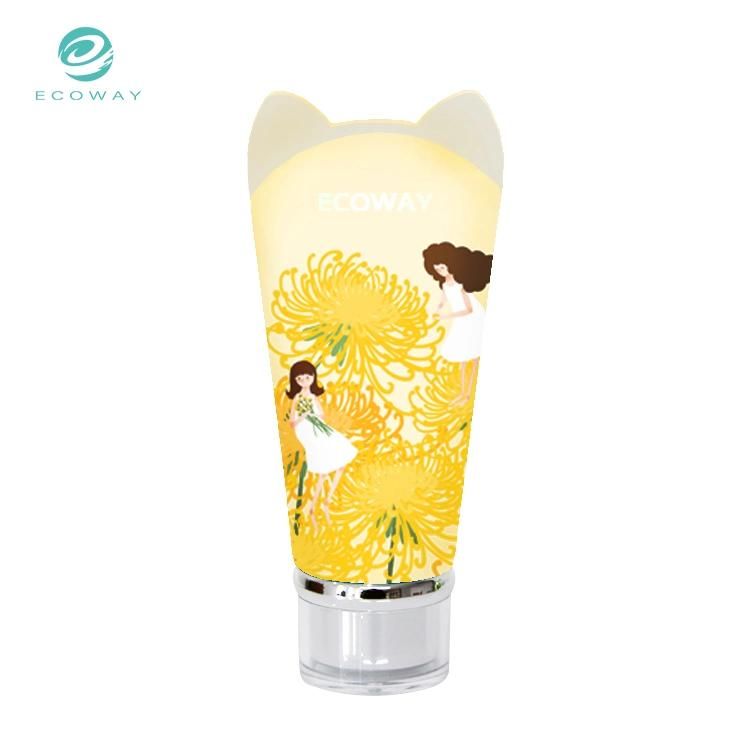 40g PE Acrylic Plating Screw Cap Offset Printing Cat Shaped Tail Hand Cream Tube