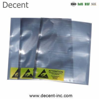 Decent Custom Silver Printed Pet/Al/PE Aluminum Foil Vacuum Sealed Bags Wafer ESD LED Shielding Packing Bag
